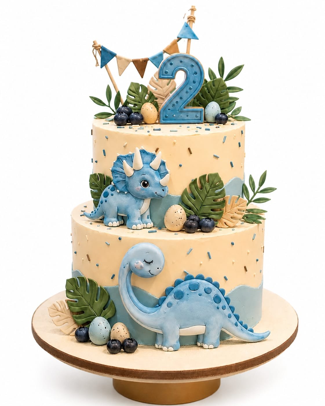Dinosaur Tier Cake Blue